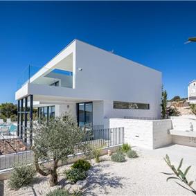 3 x 5 bedroom seafront villa with heated infinity pool near Rogoznica, sleeps 10